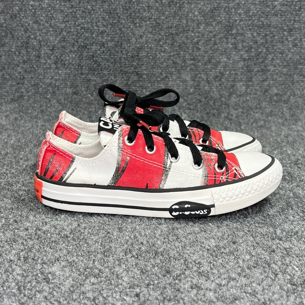Converse Dr. Seuss Cat In The Hat Sneaker Youth Size 13 Red White Low Lace Retro